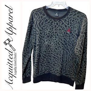 Nike Jordan Flight Black Gray Leopard Camo Print Sweatshirt